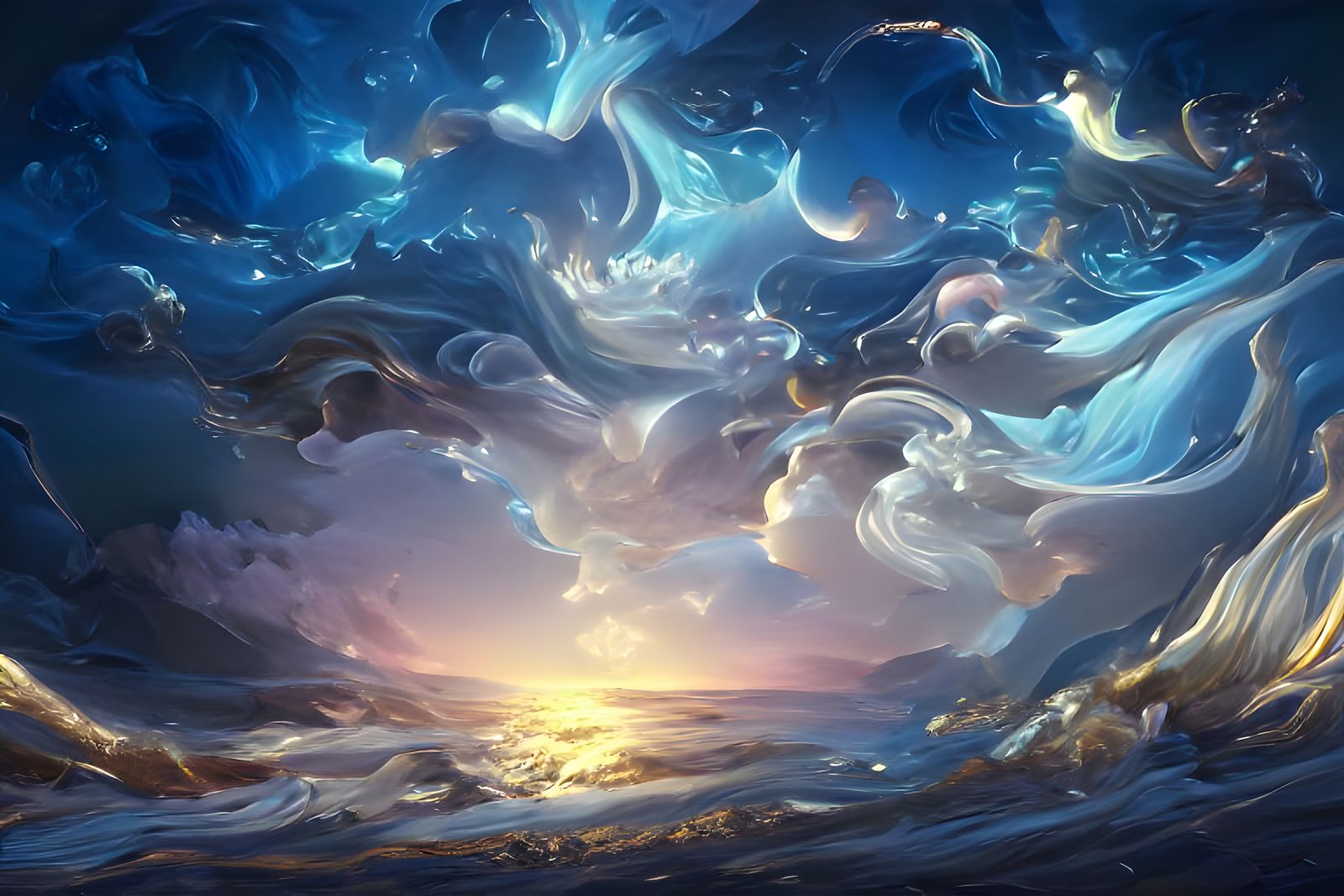 Magical World of Flowing Marble in Rococo Style