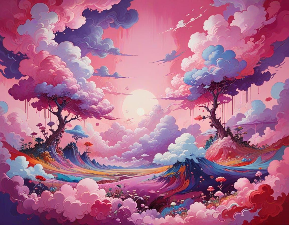 Ethereal Cloudscapes in Vibrant Hues