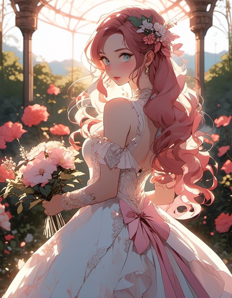 Vivid Elven Woman Portrait in Sunset Light