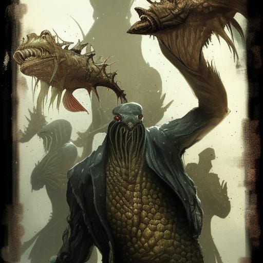 Sinister Innsmouth Fish-Men Fantasy Art