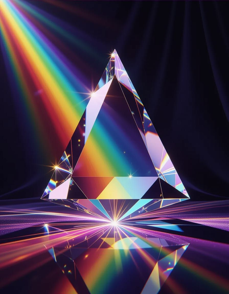 Spectacular Crystal Prism Rainbow Spectrum in 3D