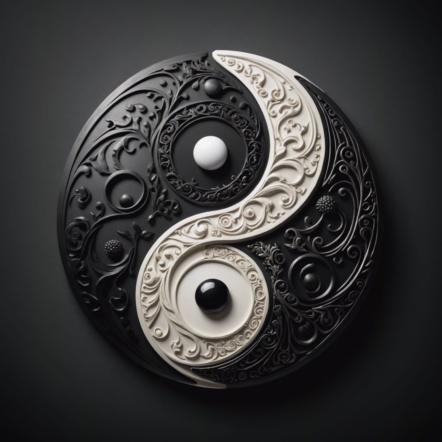 Realistic Yin and Yang Symbol in High Resolution
