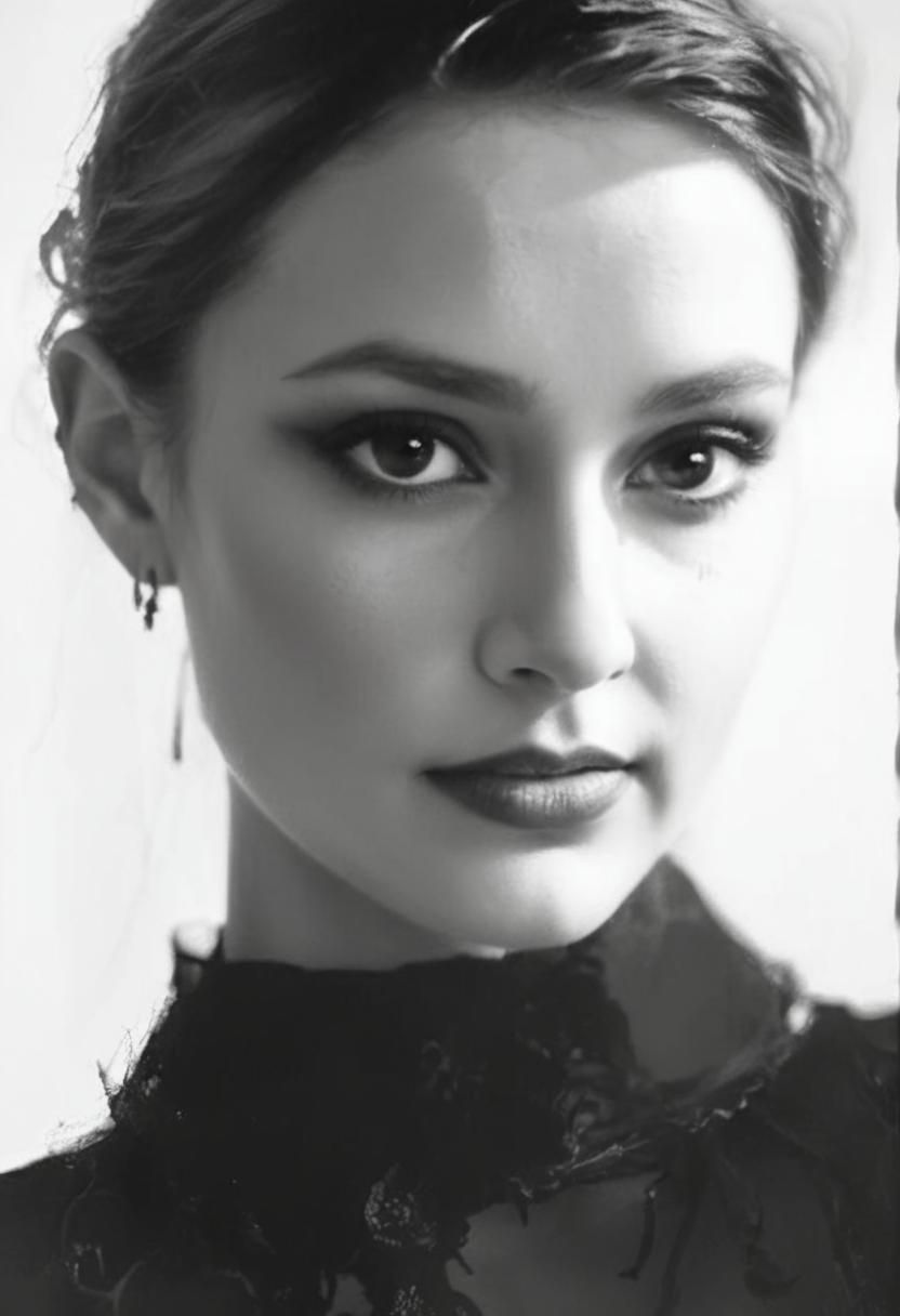 Gothic Portrait of Woman in Transparent Stockings