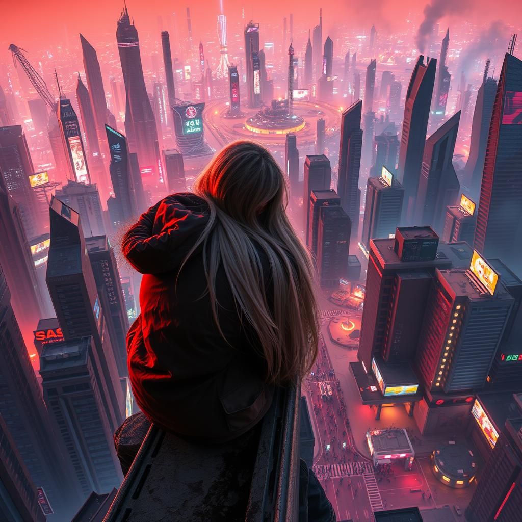 Dystopian Lovers in Neon Metropolis