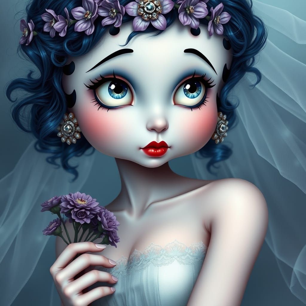 Ethereal Gothic Bride in a Dreamy, Whimsical Portrait