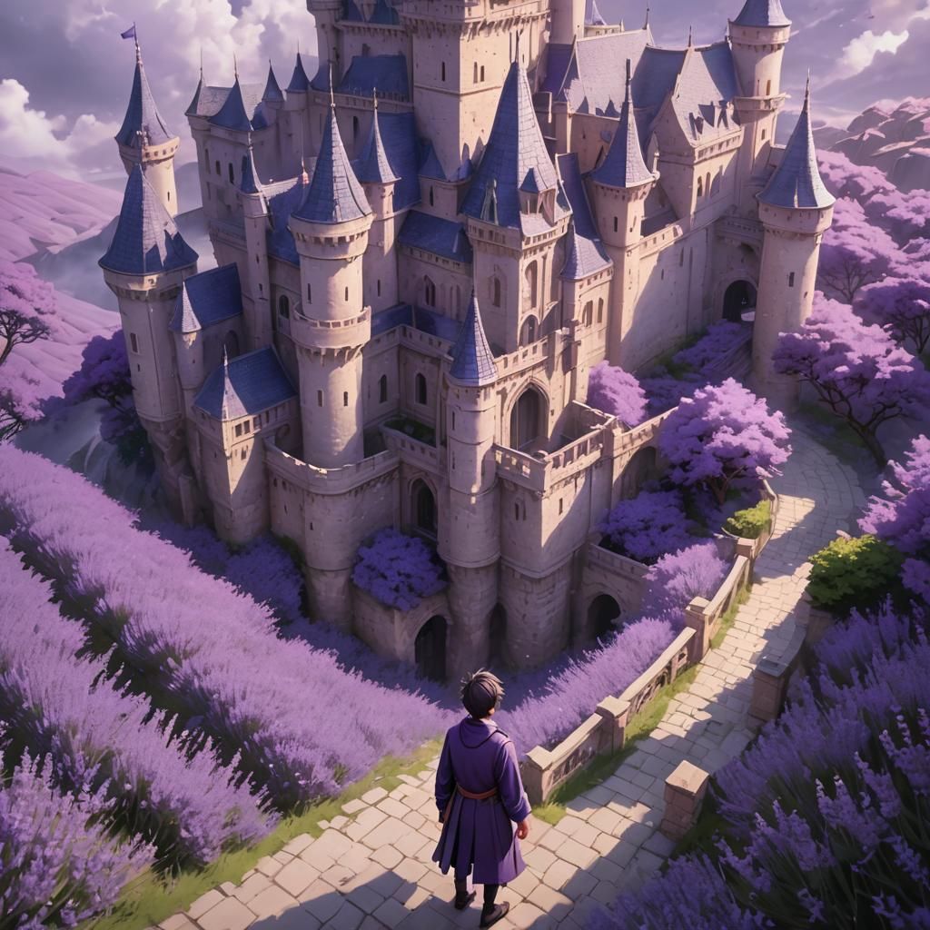 Anime Boy Cedric in Lavender Keep, 3D Art