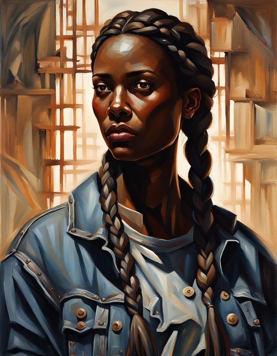 Detailed Portrait of a Woman in Oil Painting Style