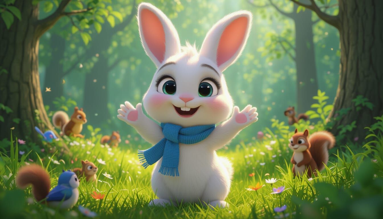 Rufi the Rabbit: Cute Pixar-Style Forest Friend