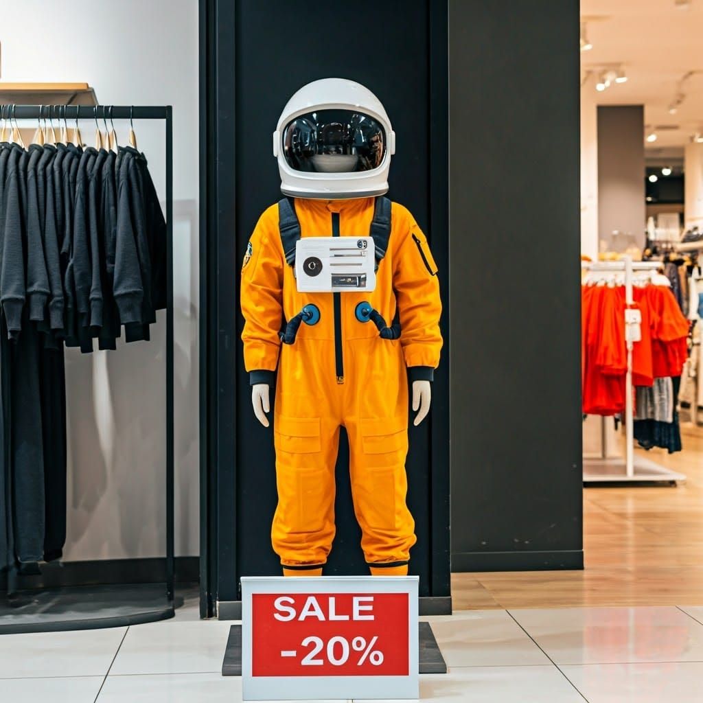 a child sized spacesuit with helmet . in a future near you