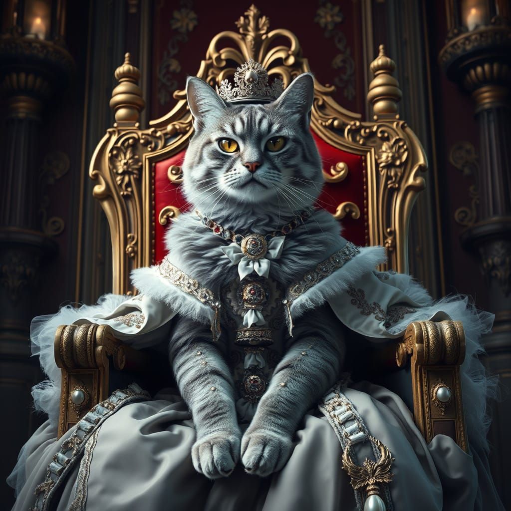 Feline Monarch Reigns Supreme in Victorian Fantasy