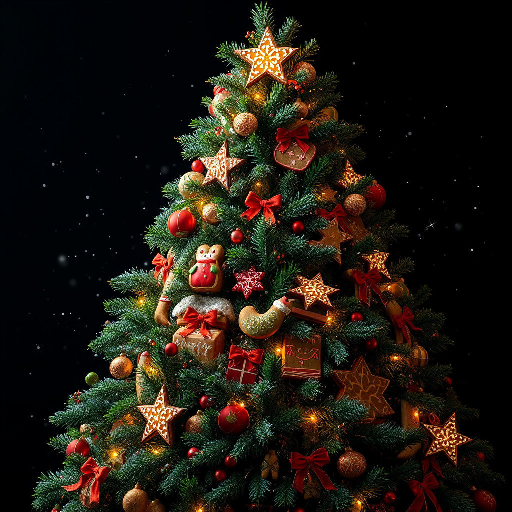 Christmas Tree with Gingerbread: A Winter Wonderland