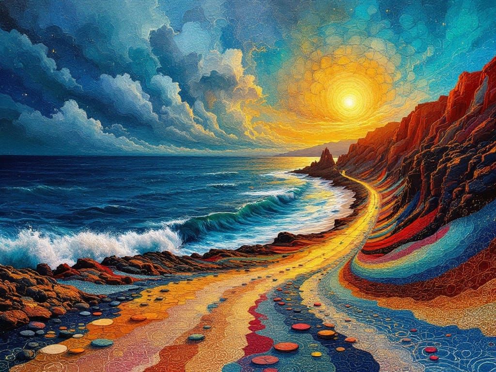 Terraformed Landmark with Gold Leaf Highlights