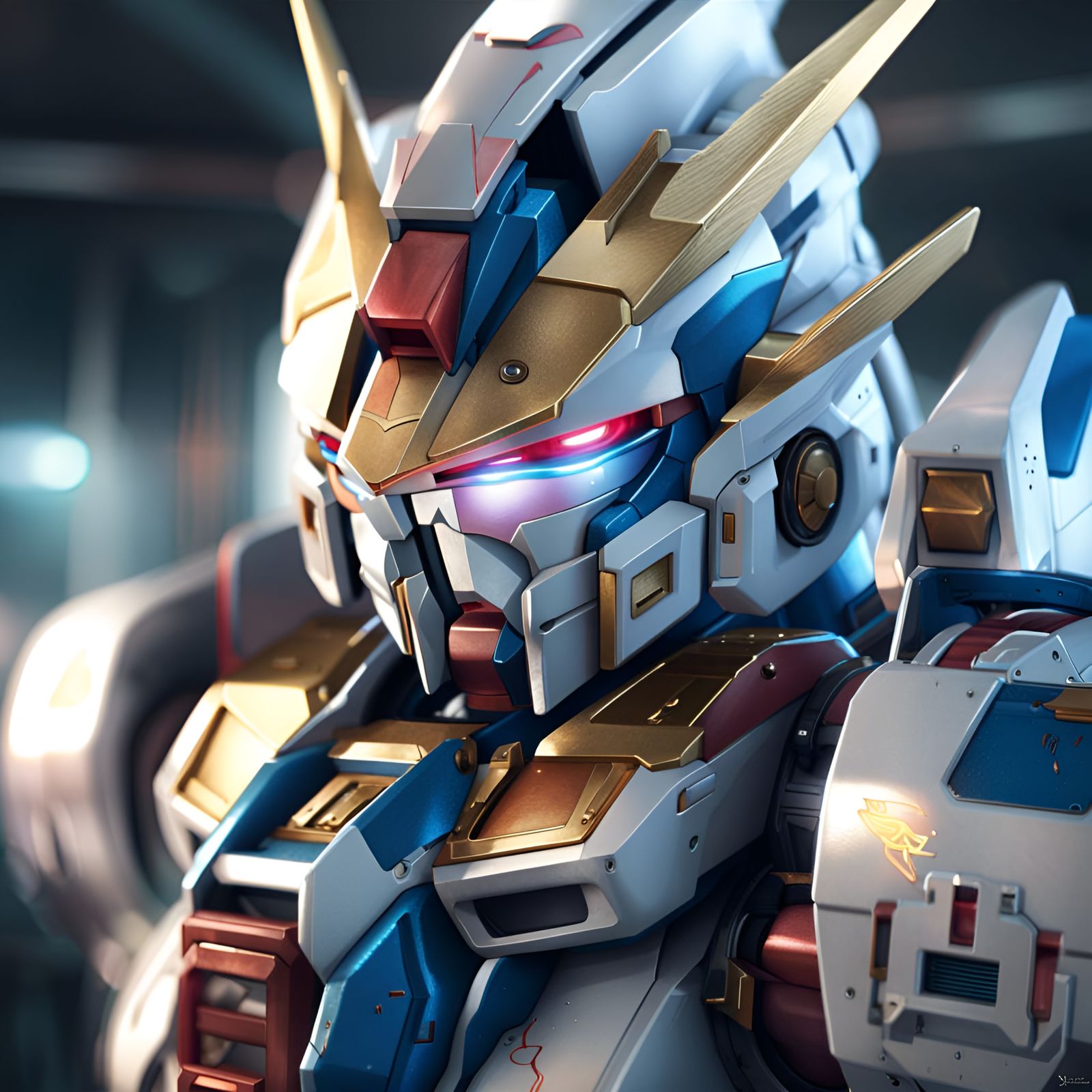 Hyperdetailed Gundam Portrait in Unreal Engine 5