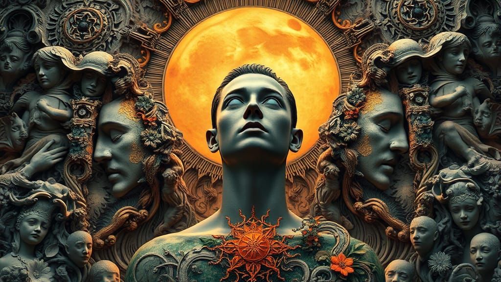 Ethereal Figure Emerging from Formlessness: Biomechanical Ar...