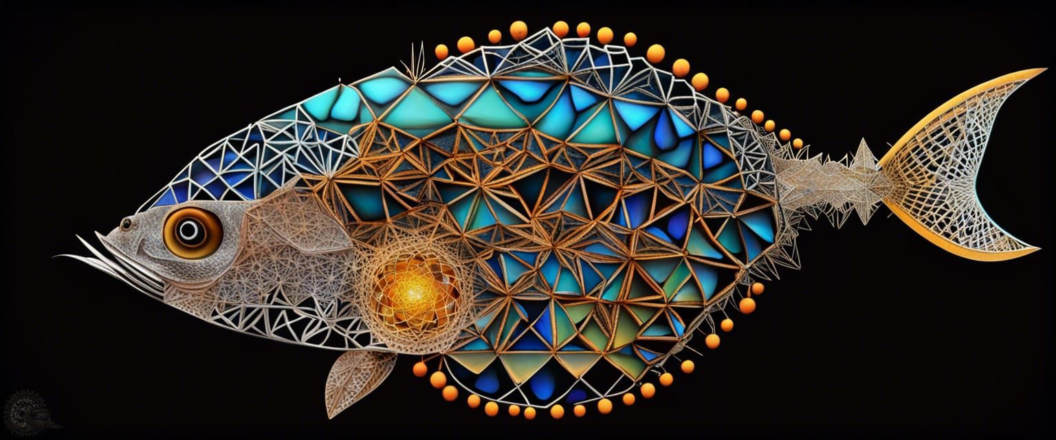 Geometric Fractal Structure with Topaz and Barramundi