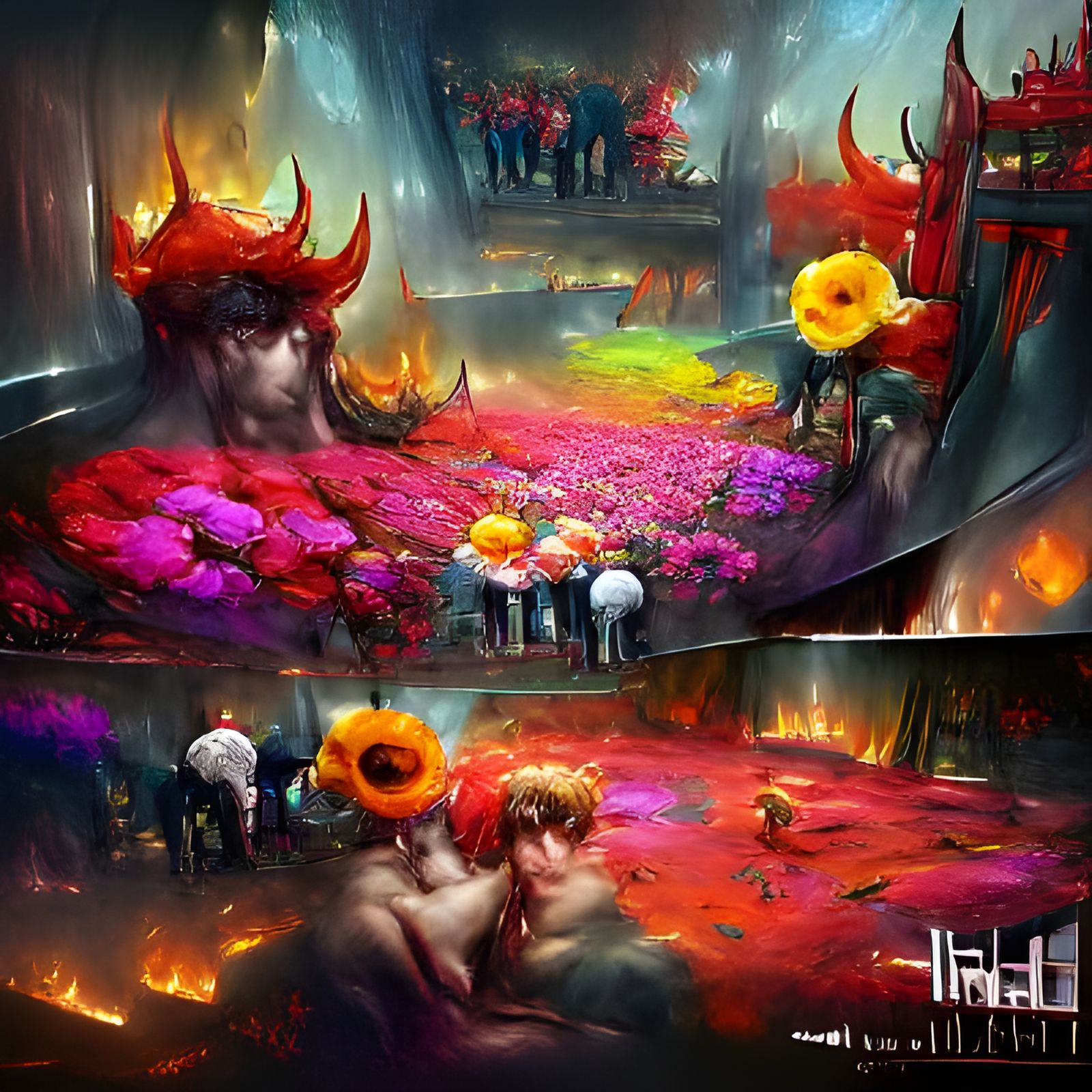 Colorful Flowers Bloom in Hell: Concept Art