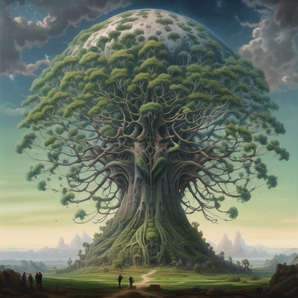 Gigantic Tesla Tree with Metallic Vines