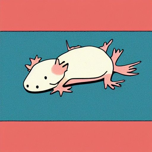 Cute Cartoon Axolotl Illustration