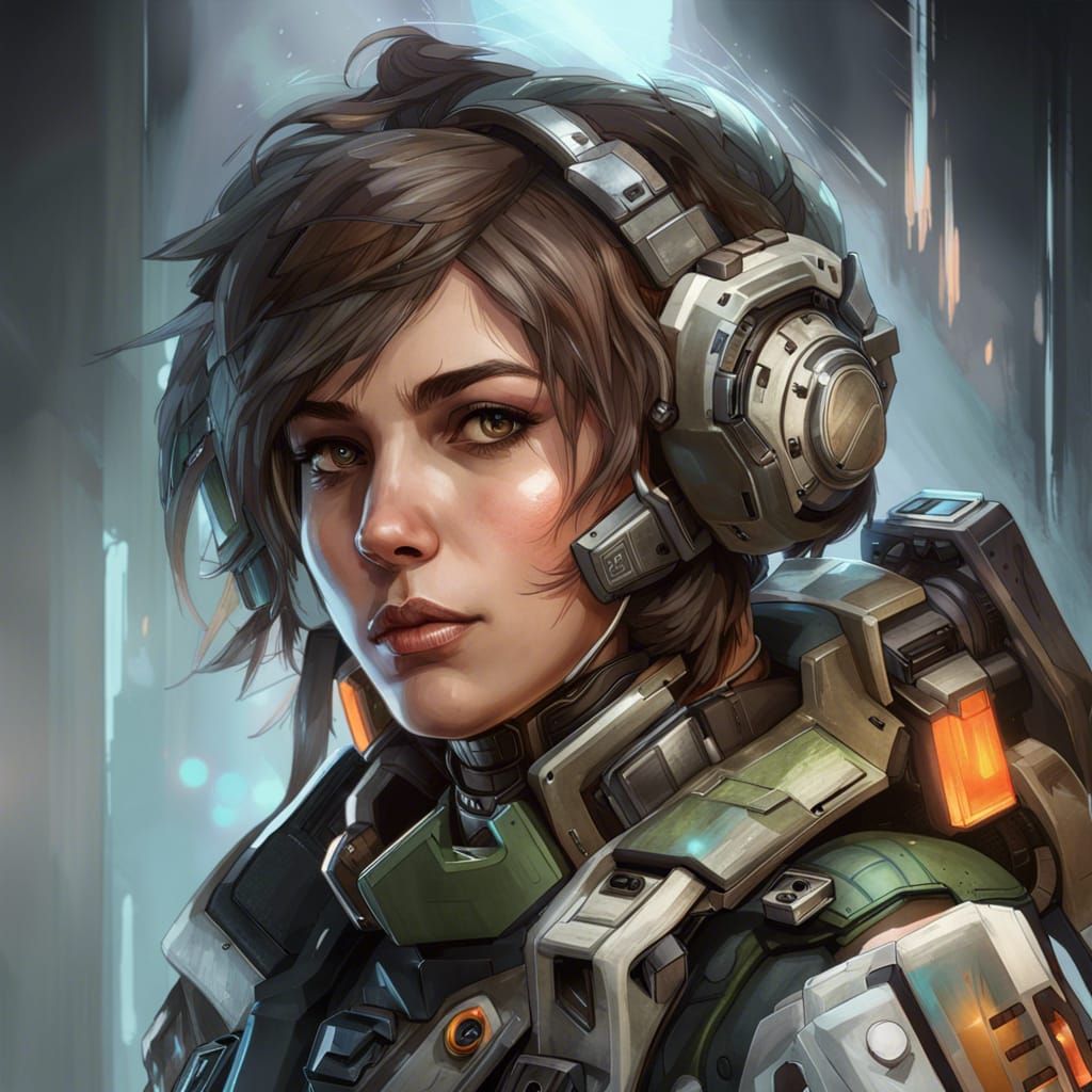 Titanfall 2 Pilot Portrait in Hyperdetailed Style