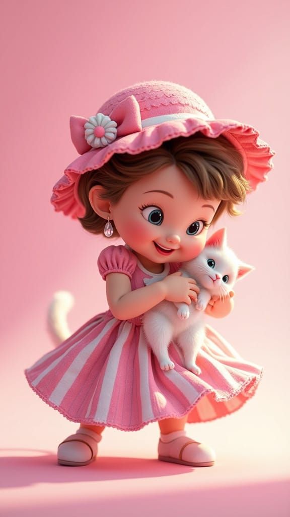 Playful Toddler Girl in Disney-Inspired Disney Film Scene