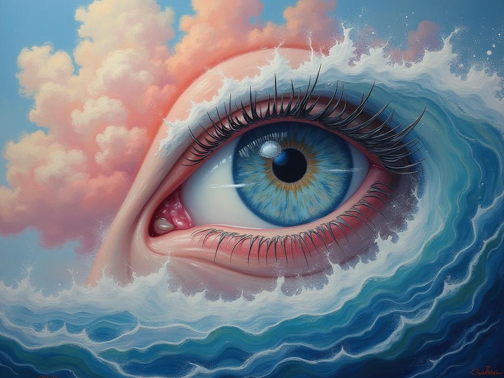 Surreal Dreamlike Oil Painting in Hyperrealistic Style
