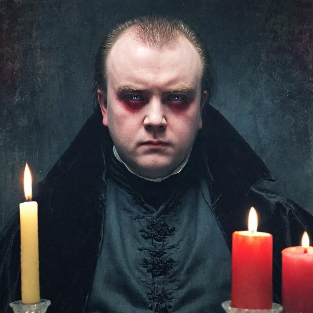 Gothic Vampire Portrait in Oil, Dark Fantasy Art