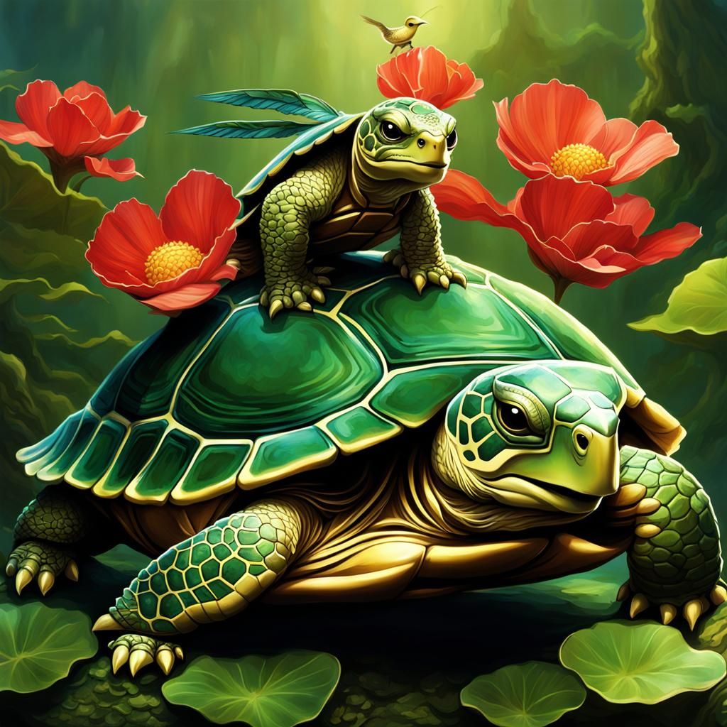 Cute and Dangerous Mythical Turtle Creature