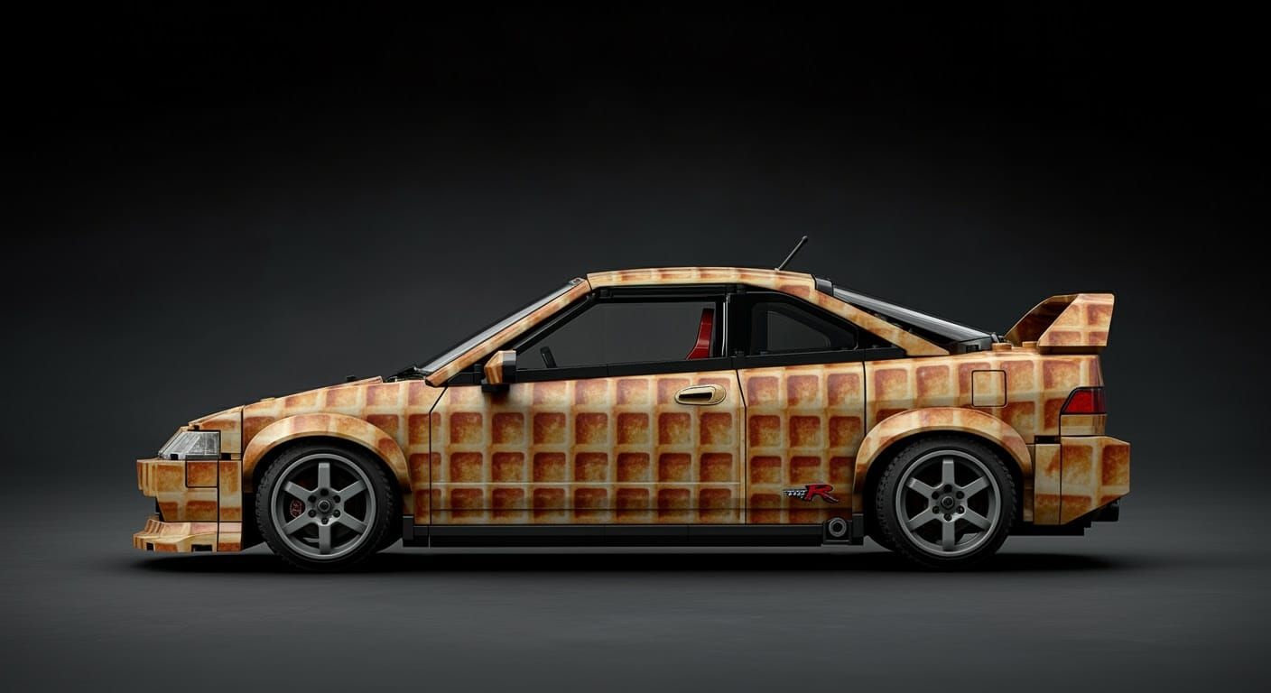 Waffle-Painted Acura Integra Type-R in Lego Form