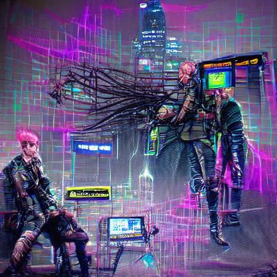Cyberpunk Cityscape with Neon Lights