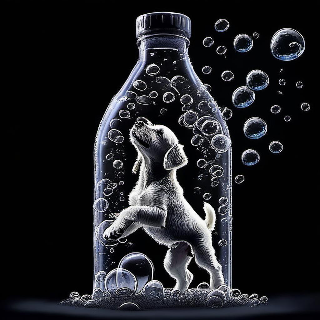 Puppy in a Soda Bottle: An AI Dream