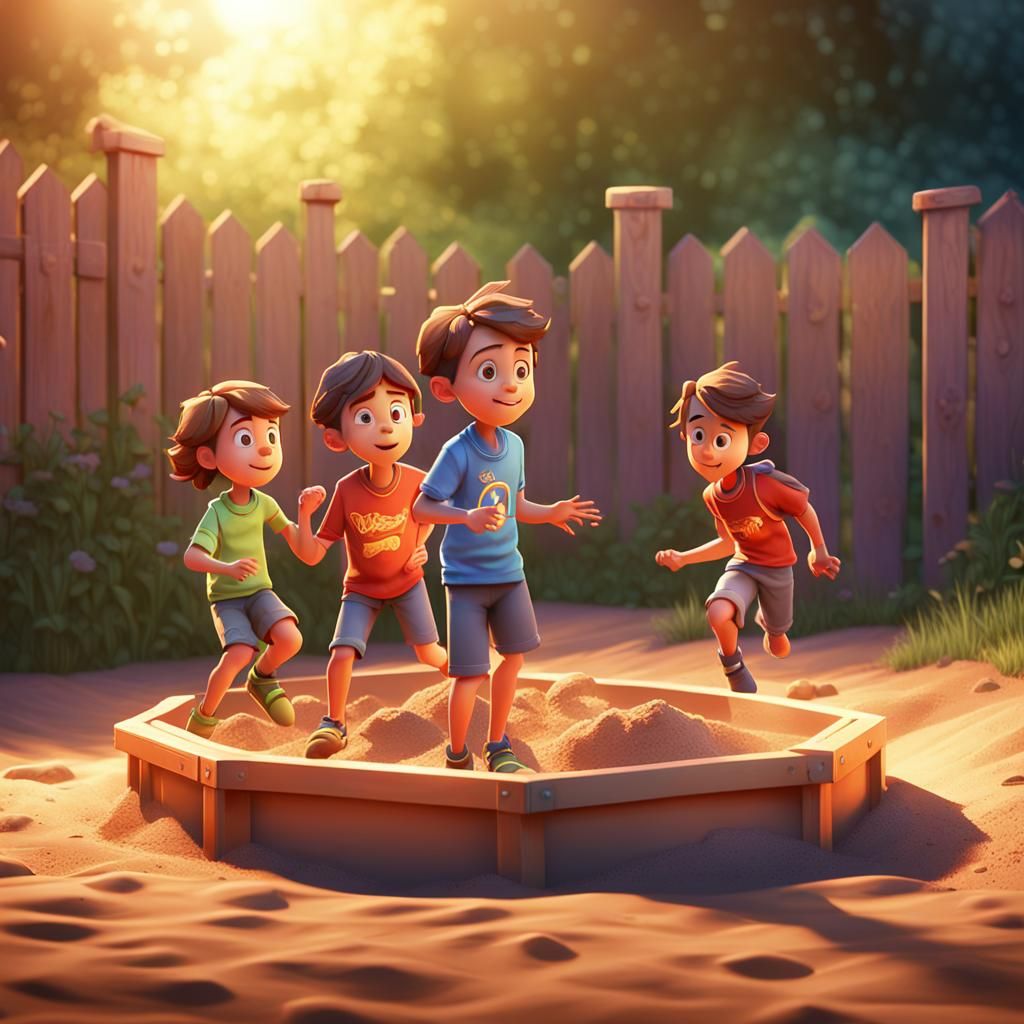 Children's Sandbox Fun: 3D Digital Art