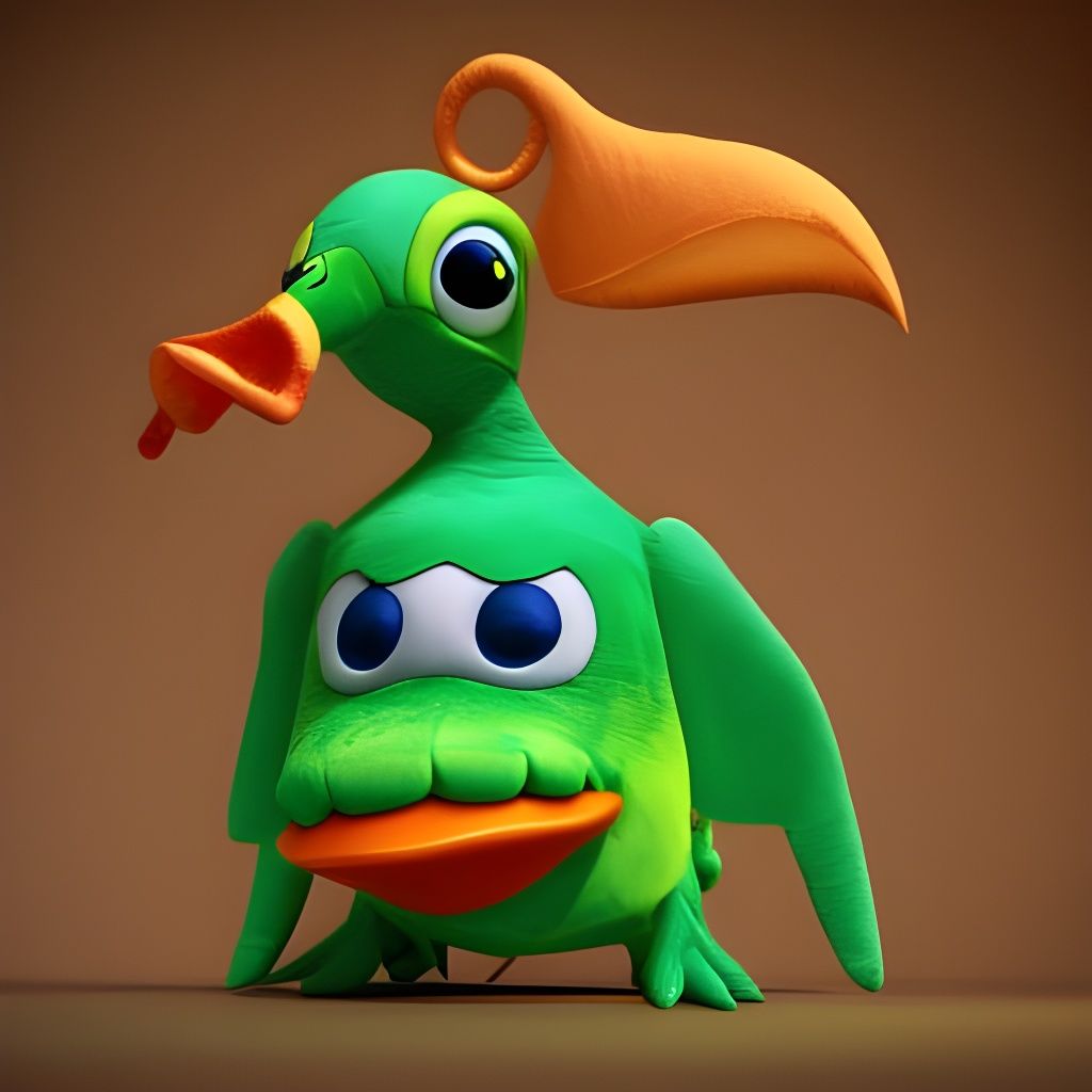 CGI Cthulhu Duck Plushie in Pixar Style