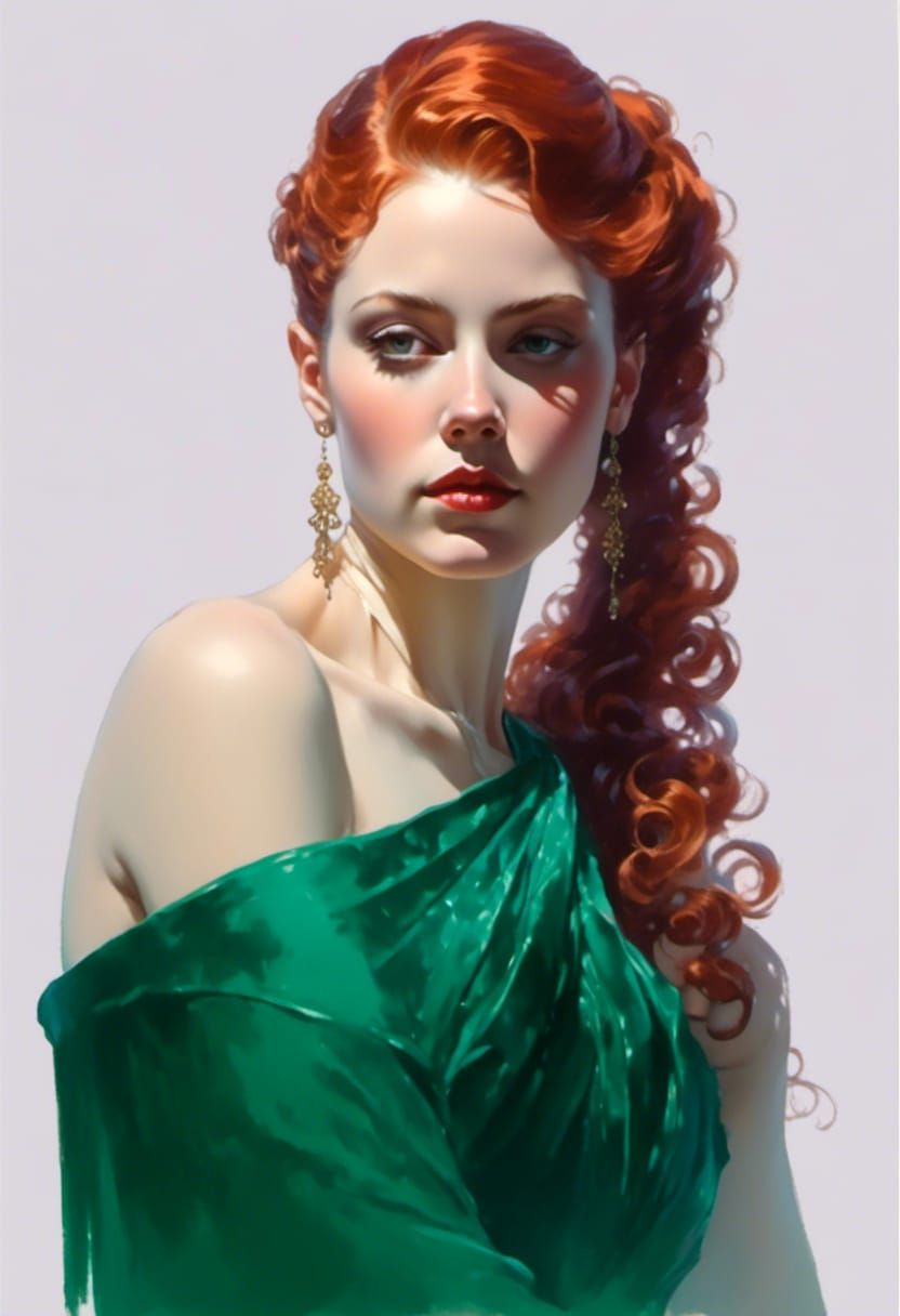 Rococo Lady in Leather and Lace: Concept Art Portrait