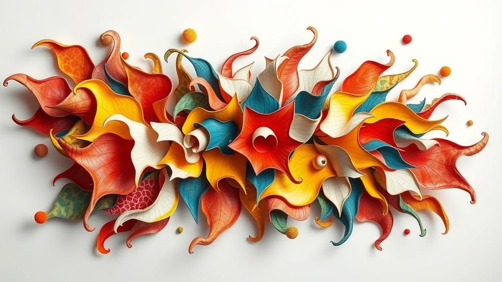 Vibrant Papier-mâché Art Piece