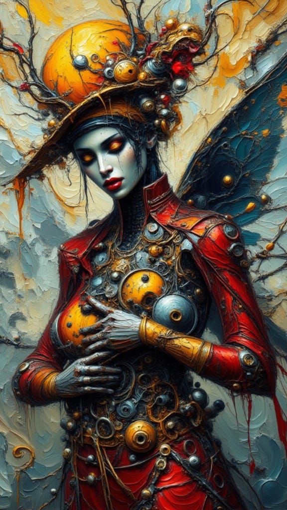 Sad Cyborg Fairy Reveals Mechanical Heart in Industrial Surr...