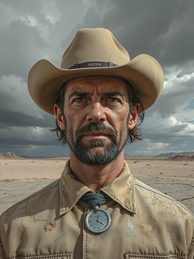 Grizzled Cowboy in Desert Storm