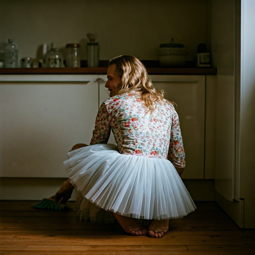 A Dapper Gentleman in 19th Century Style Dress, Cleaning wit...
