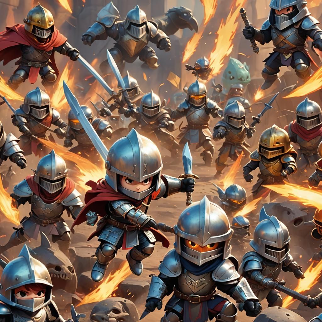 Chibi Knight Battles Monsters in Vibrant 3D Art