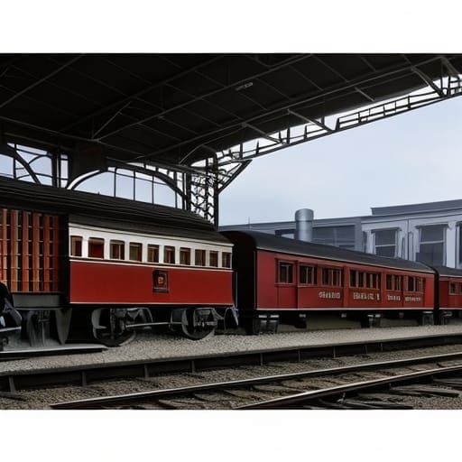 Hyperrealistic Western Town Train Station Arrival