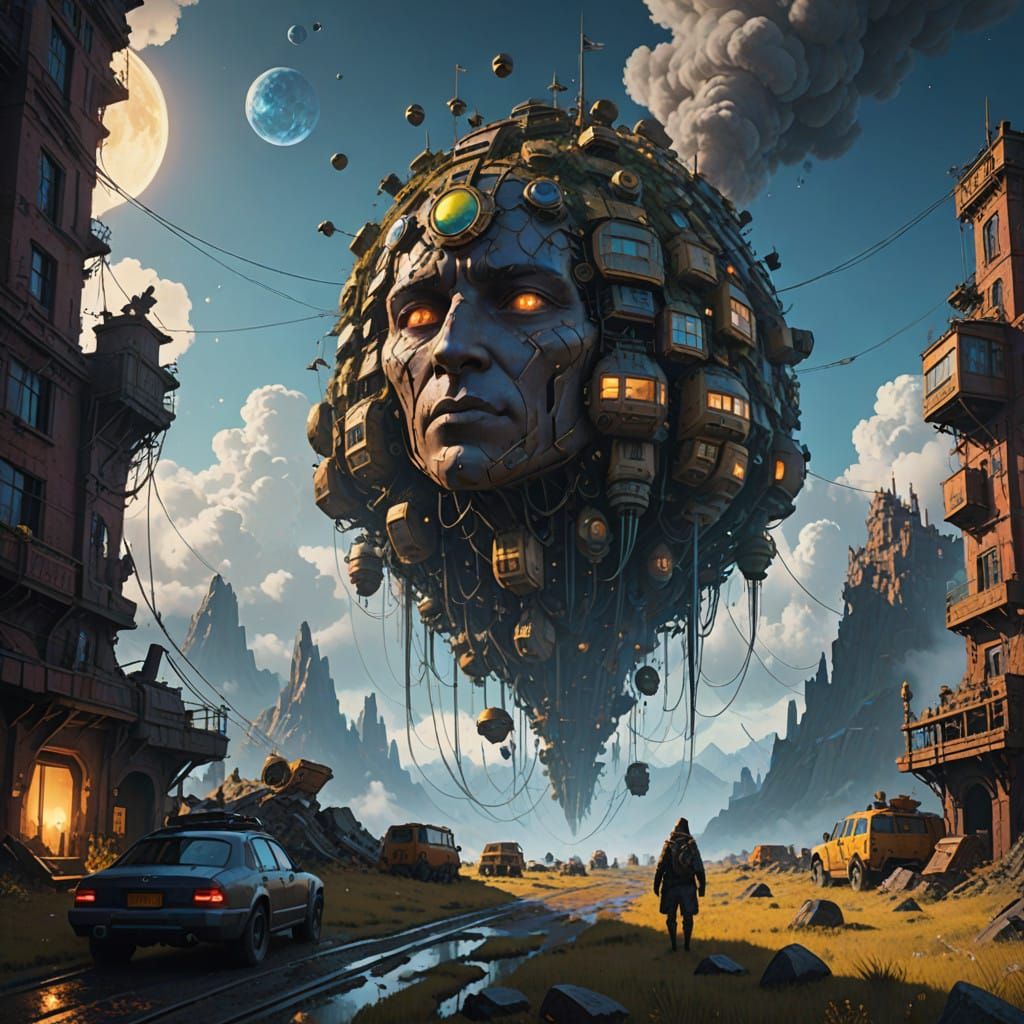 Celestial Godhead Radiates Omnipotence Amidst Iridescent Mis...