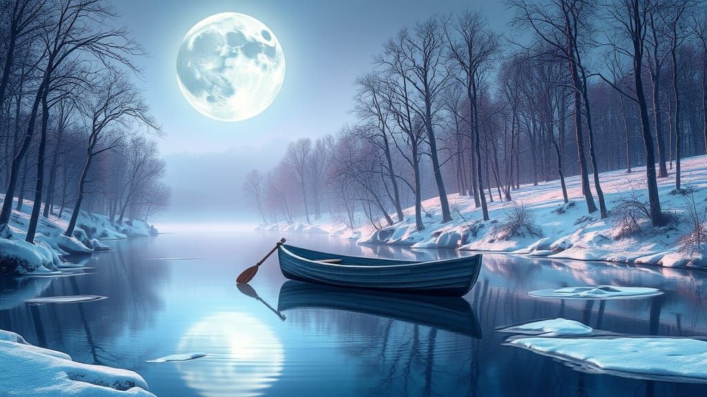 Dreamlike Winter Scene on an Exoplanet