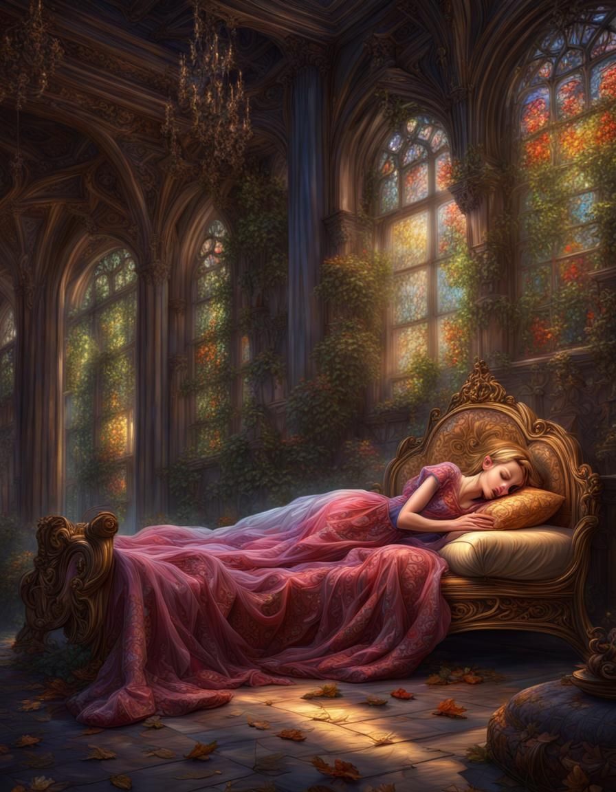 Sleeping Beauty: Award-Winning Digital Art Masterpiece