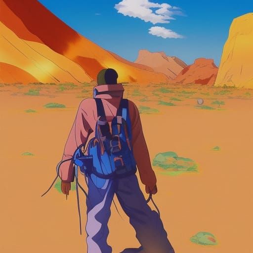Man in Desert, Anime Key Visual Style