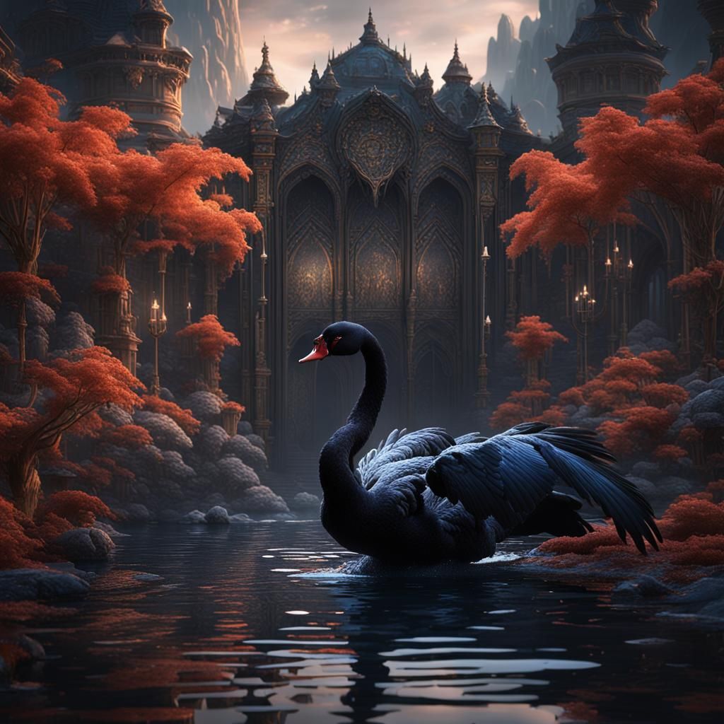 Fantastical Black Swan in Deep Color