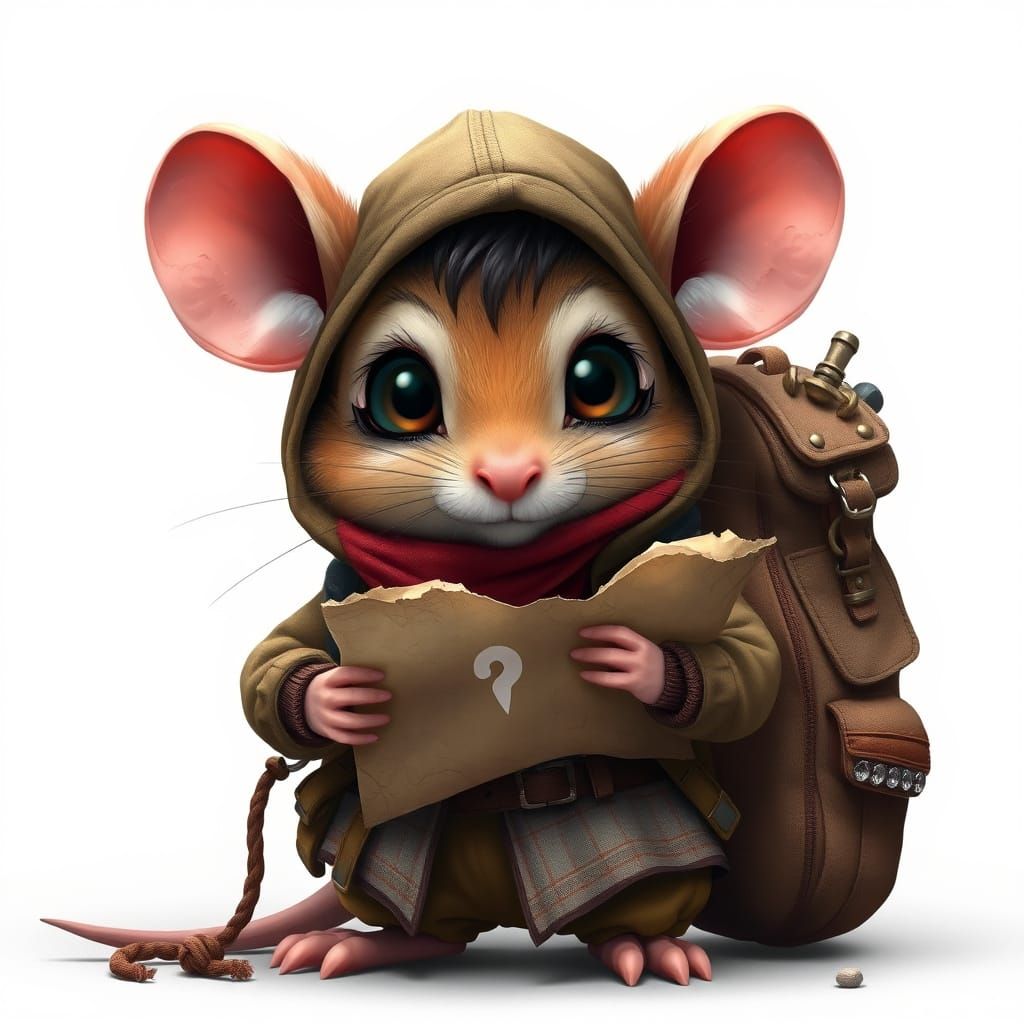 Whimsical Mouse Embarks on an Epic Quest in Earth-Toned Adve...
