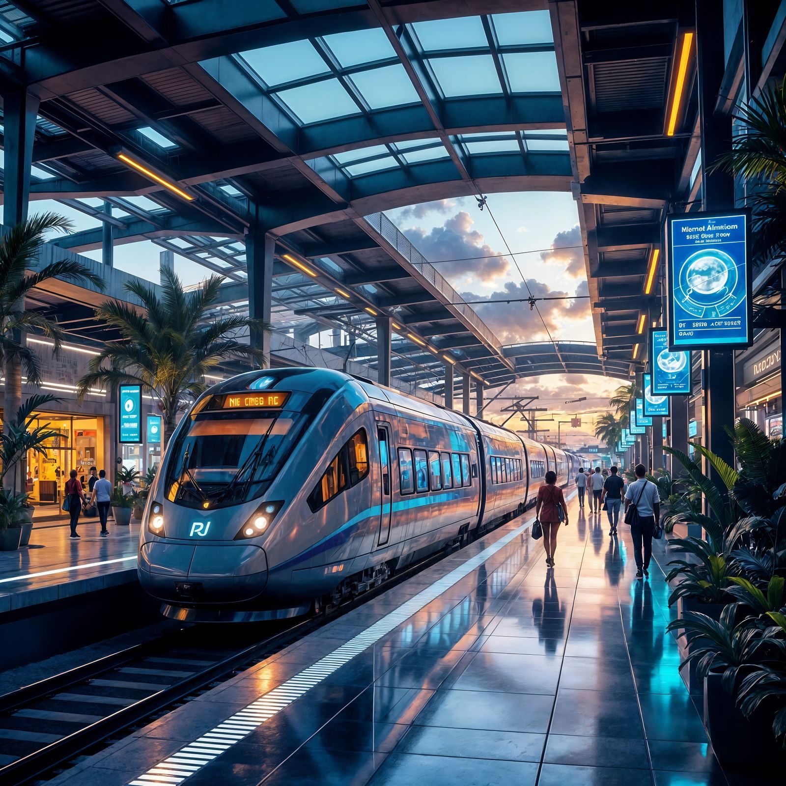 Futuristic Train Station in Dutch Caribbean City