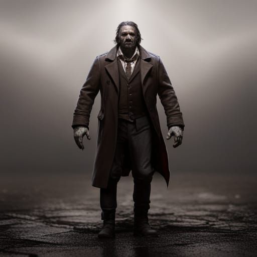 Giant Mutated Monster in Thunderstorm, Photorealistic