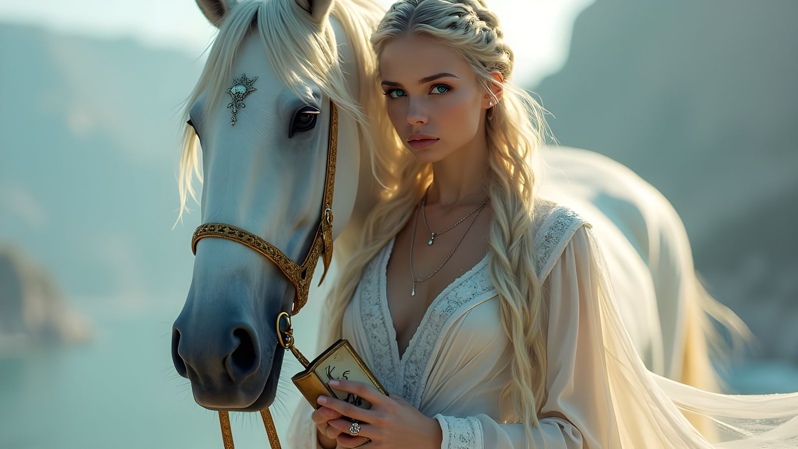 Gná: Norse Goddess with Hófvarpnir in Classic Style