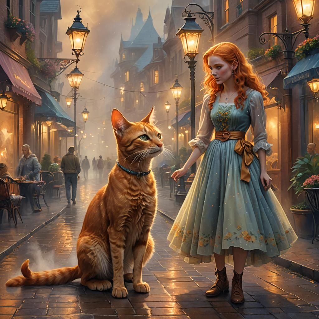 Aardvark and Cat Chat in Misty Street