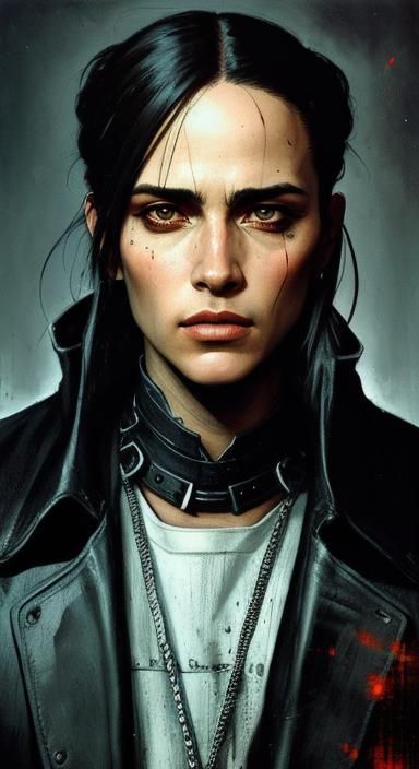 Expressive Portrait with Glitch Art Ink Effects